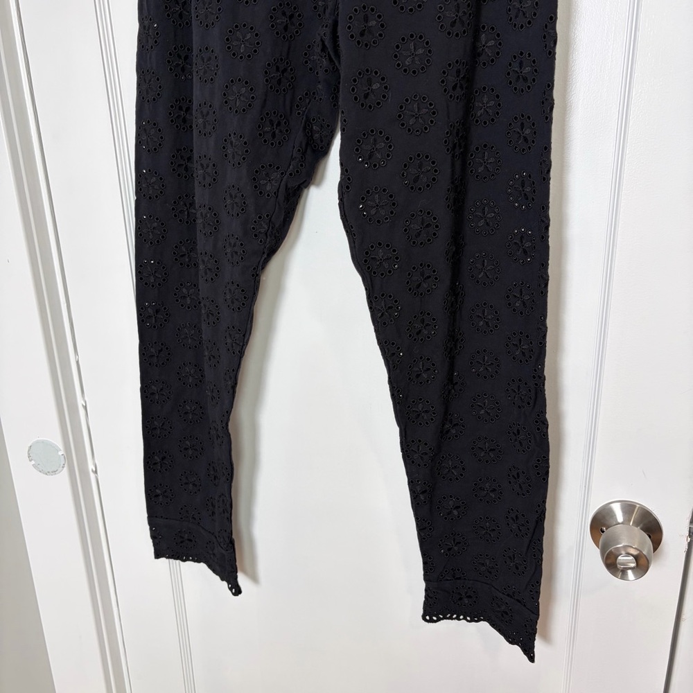 JOHNNY WAS Ayla Black Eyelet Lace Legging Scalloped Hem Pants - Picture 13 of 13